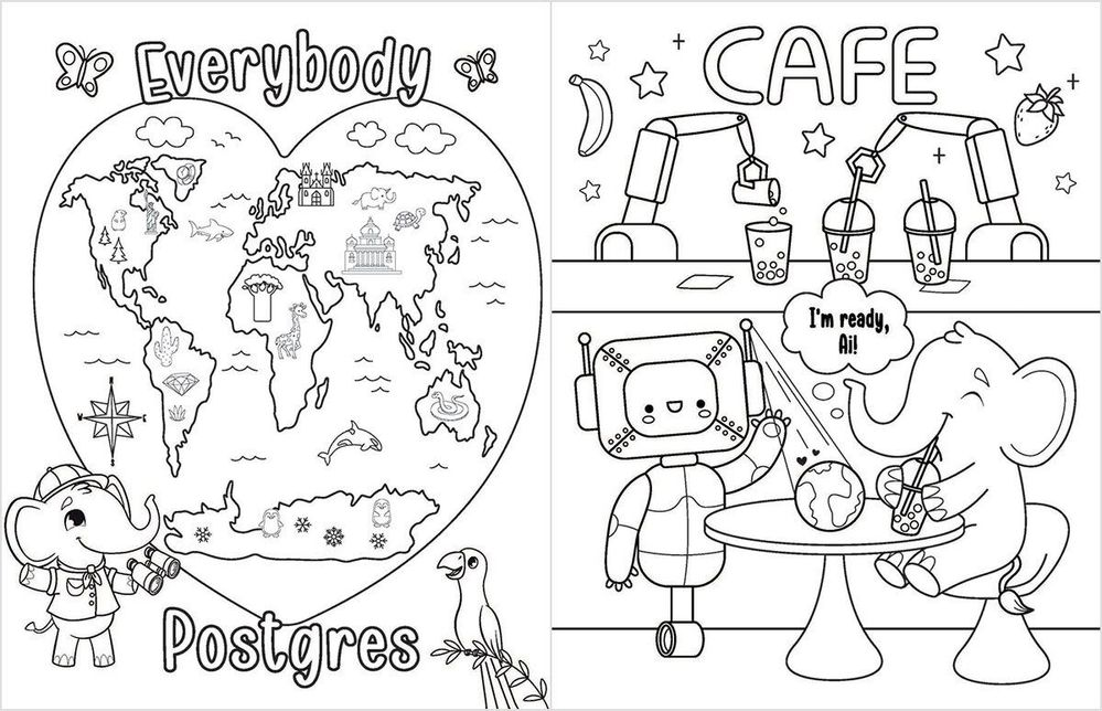 Postgres activity book for kids